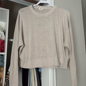 BKE Women's Beige Crew Neck Sweater